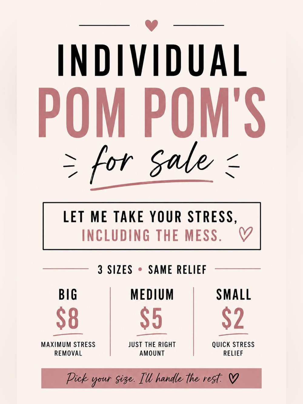Individual Pom Pom's For Sale